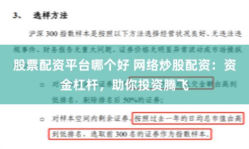 股票配资平台哪个好 网络炒股配资：资金杠杆，助你投资腾飞