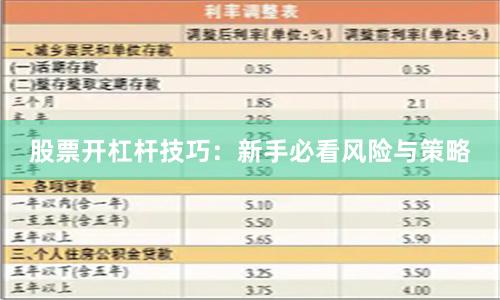股票开杠杆技巧：新手必看风险与策略